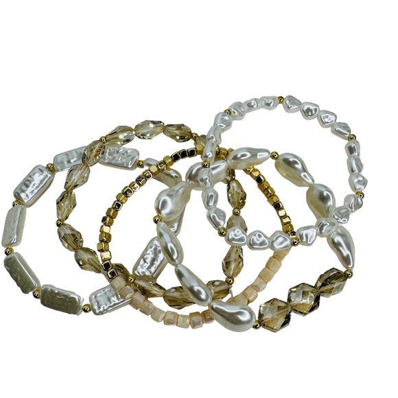 Jewelry - Pearl Beaded Stretch (5 pc) Bracelet